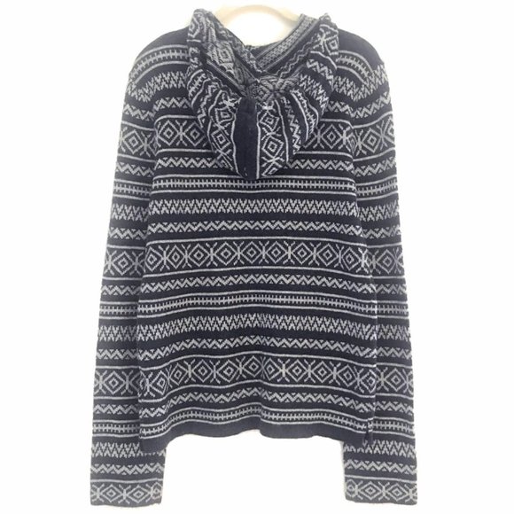 Hollister Navy Gray Fairisle Hoodie - Size S - Picture 4 of 7